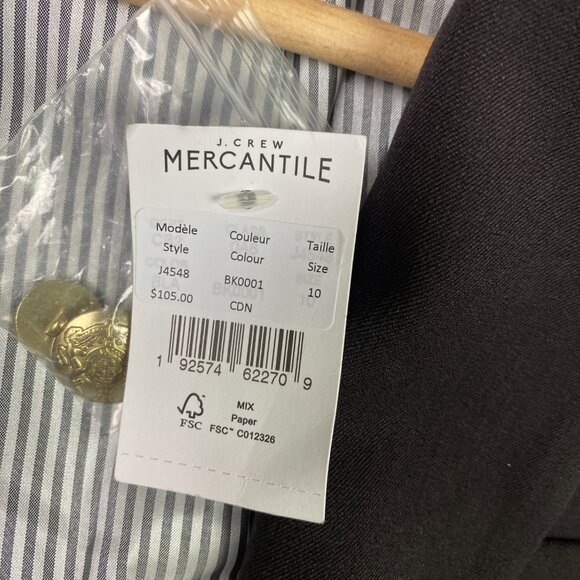 J. Crew Schoolboy Blazer Women's 10 Black Mercantile Gold Buttons Preppy Stretch - Picture 5 of 16